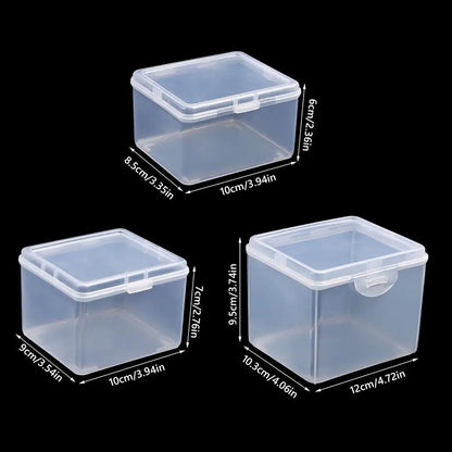 1Pcs with Lid Storage Box Multi-purpose Plastic Storage Case Clear Rectangular Shape Small Thing Container